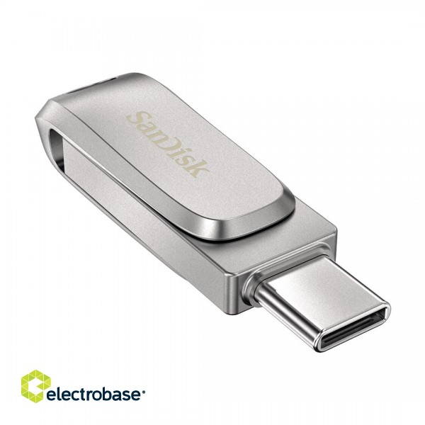 SanDisk Ultra Dual Drive Luxe USB flash drive 64 GB USB Type-A / USB Type-C 3.2 Gen 1 (3.1 Gen 1) Stainless steel paveikslėlis 3