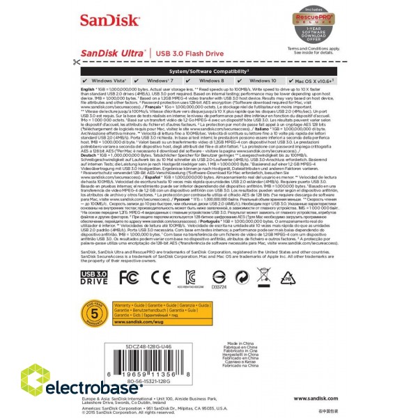 SanDisk Ultra USB flash drive 128 GB USB Type-A 3.2 Gen 1 (3.1 Gen 1) Black image 7
