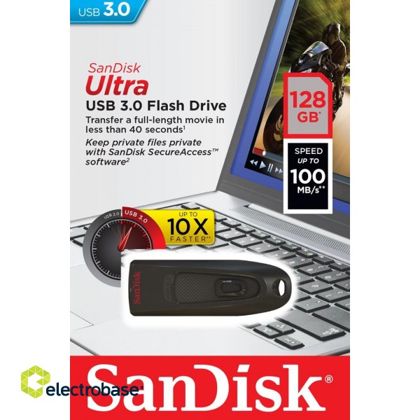SanDisk Ultra USB flash drive 128 GB USB Type-A 3.2 Gen 1 (3.1 Gen 1) Black image 8