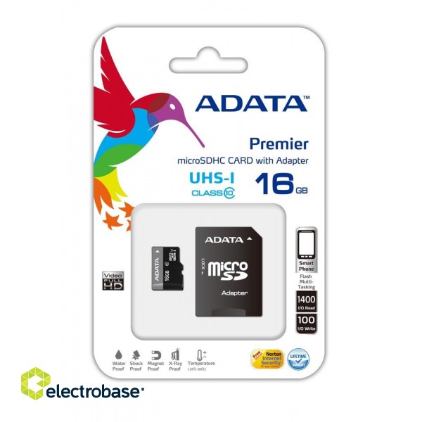 ADATA Premier microSDHC UHS-I U1 Class10 16GB фото 1