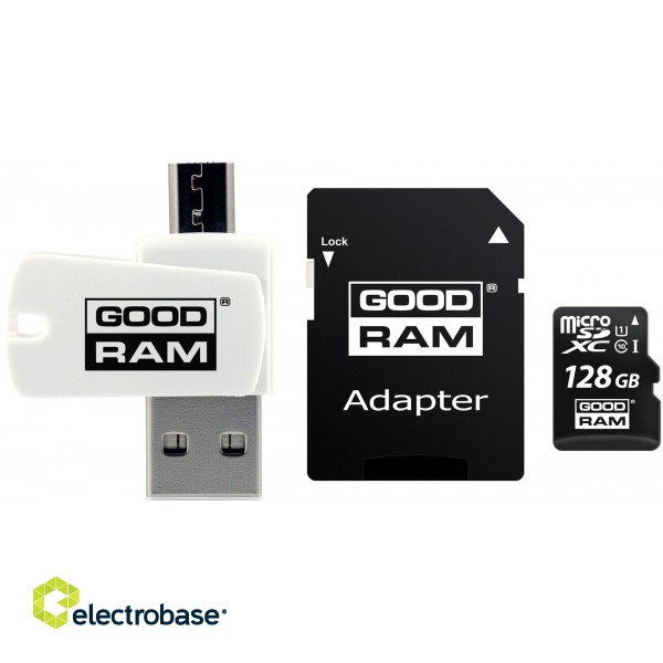 Goodram M1A4-1280R12 memory card 128 GB MicroSDHC Class 10 UHS-I paveikslėlis 1