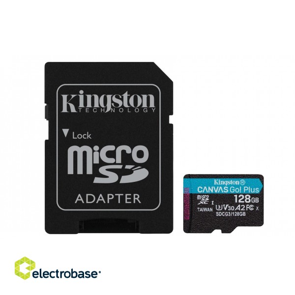 Kingston Technology 128GB microSDXC Canvas Go Plus 170R A2 U3 V30 Card + ADP image 1