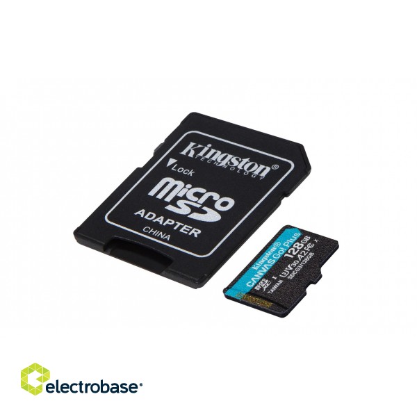 Kingston Technology 128GB microSDXC Canvas Go Plus 170R A2 U3 V30 Card + ADP image 2