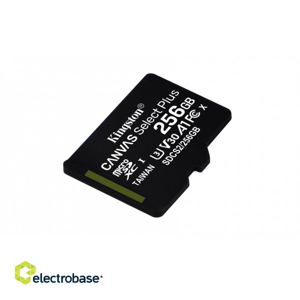 Kingston Technology 256GB micSDXC Canvas Select Plus 100R A1 C10 Card + ADP paveikslėlis 3