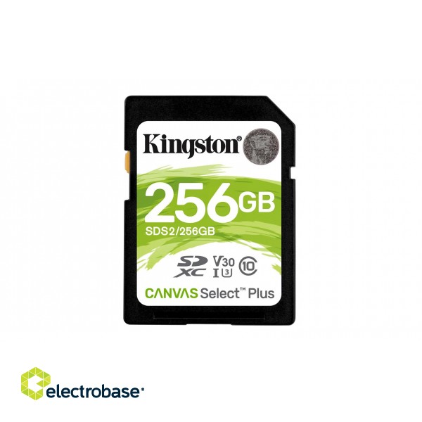 Kingston Technology 256GB SDXC Canvas Select Plus 100R C10 UHS-I U3 V30 paveikslėlis 1
