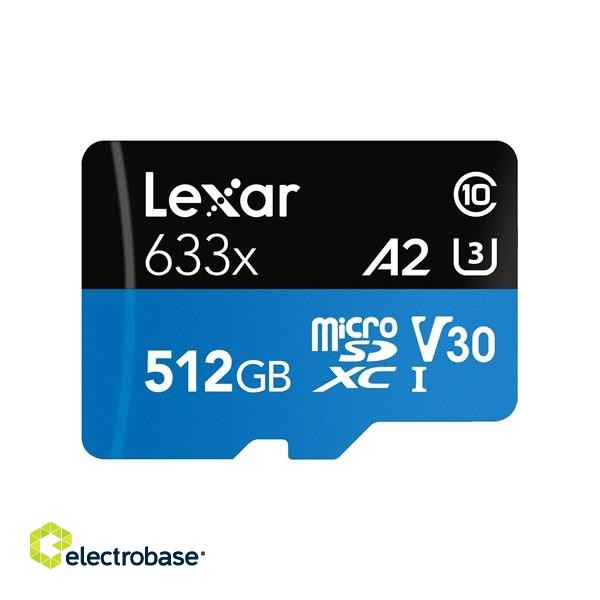 Lexar 633x 512 GB MicroSDXC UHS-I Class 10 paveikslėlis 4