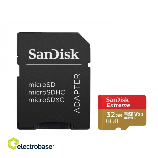 SanDisk Extreme 32 GB MicroSDHC UHS-I Class 10 paveikslėlis 1