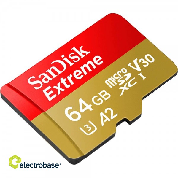SanDisk Extreme 64 GB MicroSDXC UHS-I Class 10 + adapter image 3