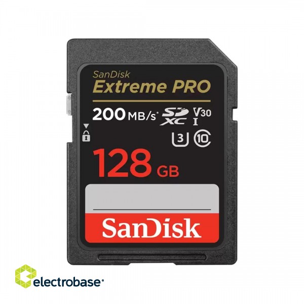 SanDisk Extreme PRO 128 GB SDXC UHS-I Class 10 paveikslėlis 1