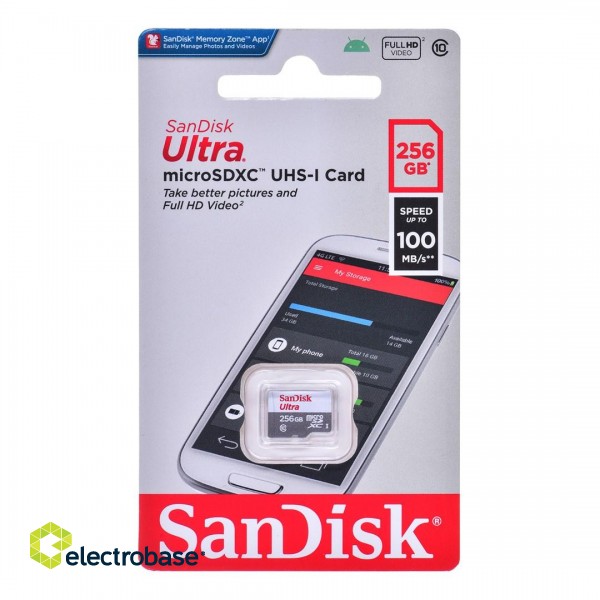 SanDisk Ultra 256 GB MicroSDXC UHS-I Class 10 paveikslėlis 1
