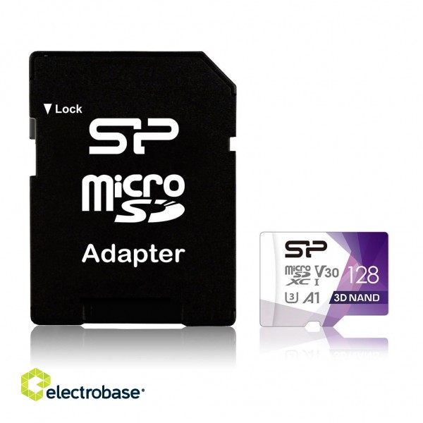 Silicon Power Superior Pro Colorful memory card 128 GB MicroSDXC Class 10 UHS-I + SD adapter (SP128GBSTXDU3V20AB) фото 1