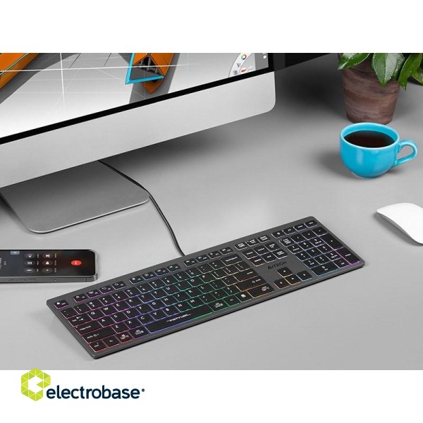 A4Tech FSTYLER FX60H (Neon Backlit) keyboard USB QWERTY Black, Grey image 3