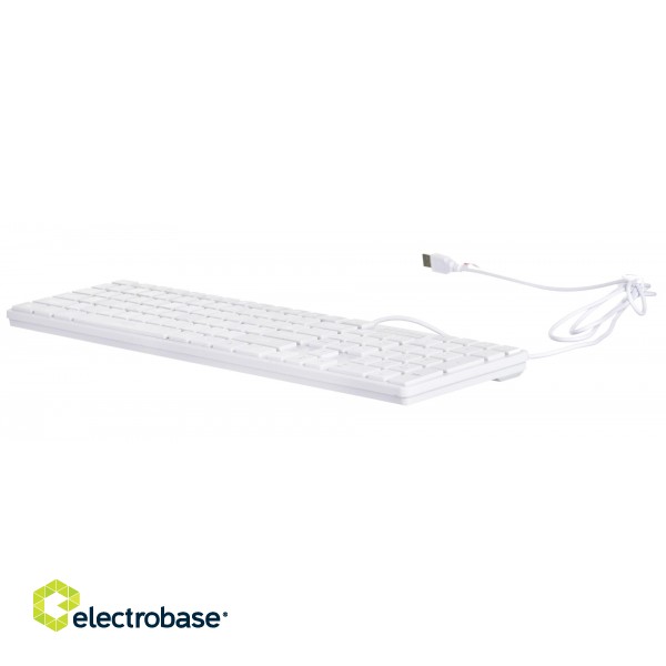 Activejet K-3066SW USB Wired Keyboard, White image 5