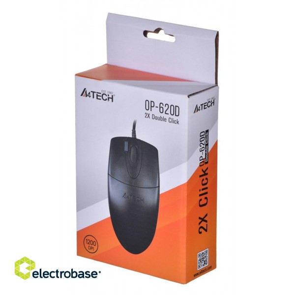 A4Tech OP-620D mouse Ambidextrous USB Type-A Optical 800 DPI image 3