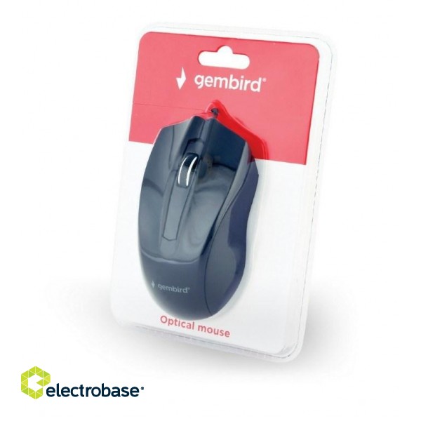 Gembird MUS-3B-01 mouse Ambidextrous USB Type-A Optical 1000 DPI paveikslėlis 2