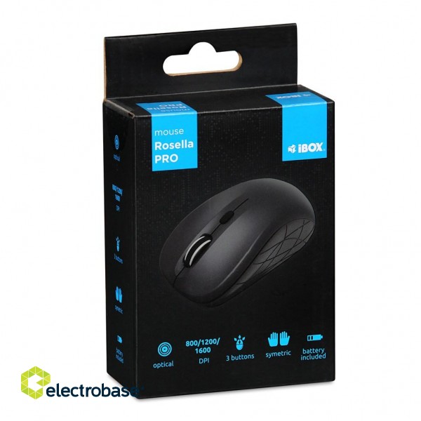 iBOX i009W Rosella wireless optical mouse, black paveikslėlis 6