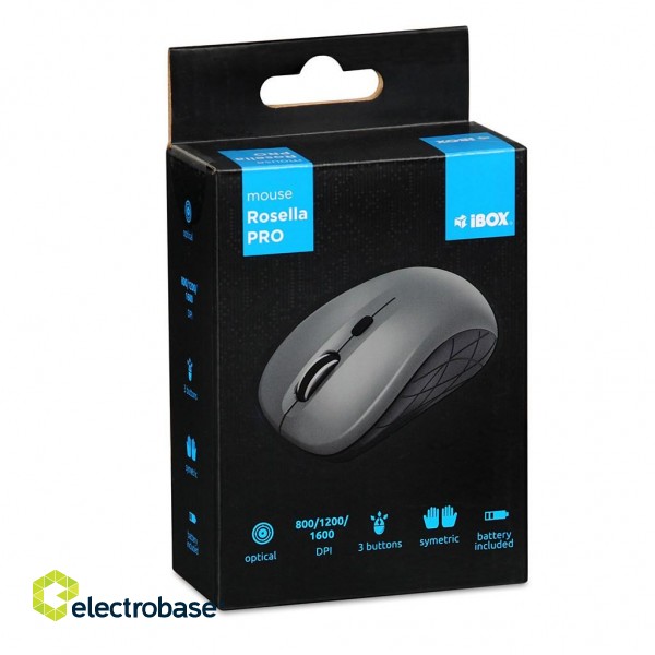 iBOX i009W Rosella wireless optical mouse, grey image 4