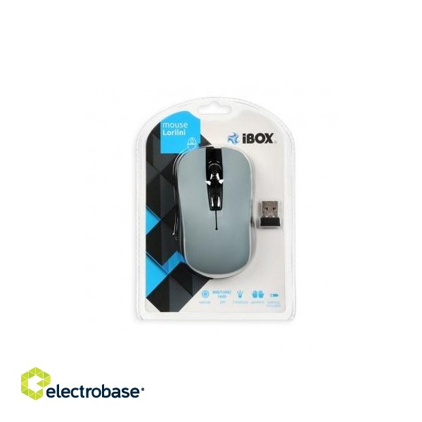 iBox LORIINI mouse Ambidextrous RF Wireless Optical 1600 DPI paveikslėlis 6