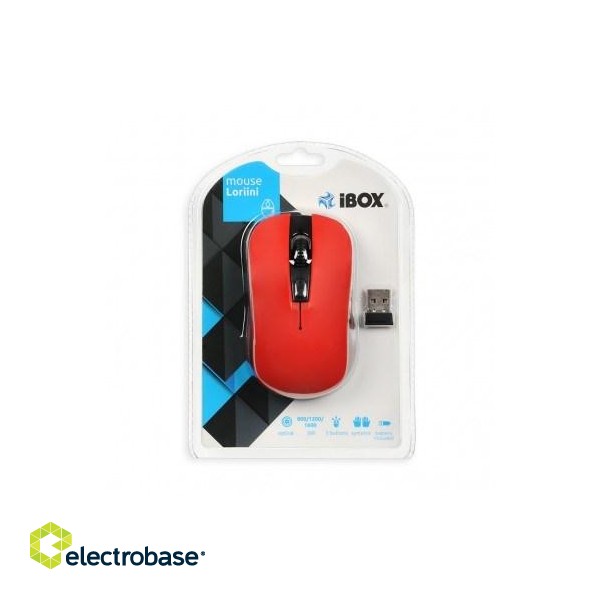 iBox LORIINI mouse Ambidextrous RF Wireless Optical 1600 DPI paveikslėlis 6