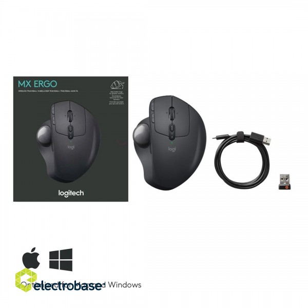 Logitech MX Ergo Mouse RF Wireless+Bluetooth image 6