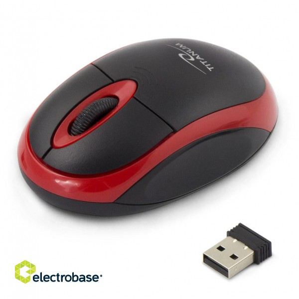Titanum TM116E Wireless 3D mouse 2.4GHZ Black / Red image 3