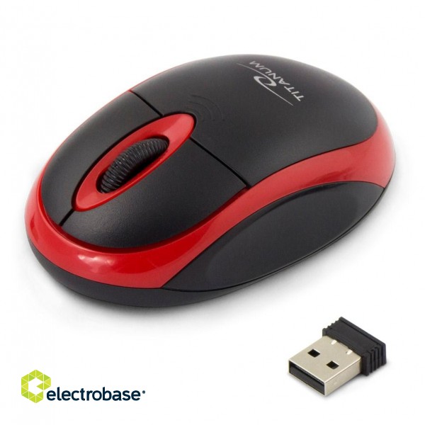 Titanum TM116E Wireless 3D mouse 2.4GHZ Black / Red image 1