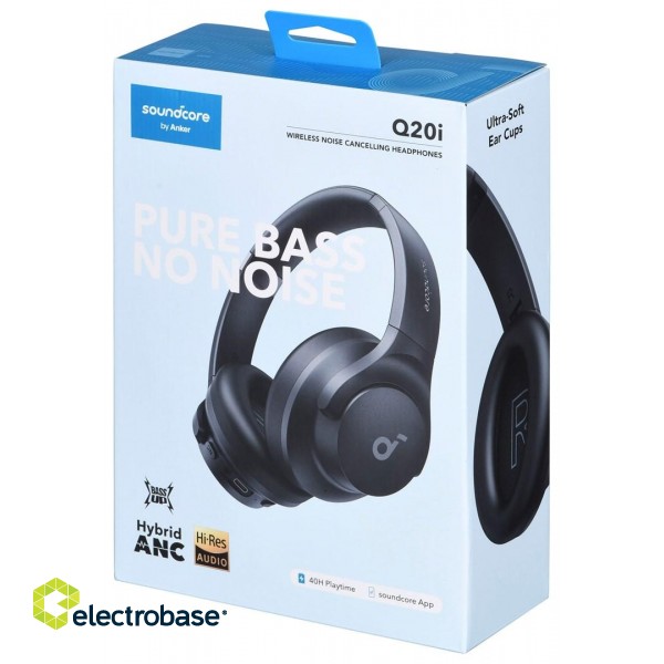 Soundcore Q20i Headset Wired Head-band Calls/Music USB Type-C Bluetooth Black paveikslėlis 4