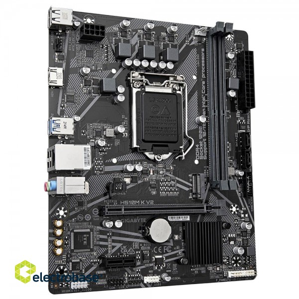 Gigabyte H510M K V2 Motherboard - Supports Intel Core 11th CPUs, up to 3200MHz DDR4 (OC), 1xPCIe 3.0 M.2, GbE LAN, USB 3.2 Gen 1 image 3