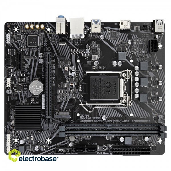 Gigabyte H510M K V2 Motherboard - Supports Intel Core 11th CPUs, up to 3200MHz DDR4 (OC), 1xPCIe 3.0 M.2, GbE LAN, USB 3.2 Gen 1 image 4