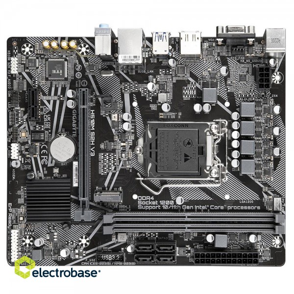 Gigabyte H510M S2H V3 Motherboard - Supports Intel Core 11th CPUs, up to 3200MHz DDR4 (OC), 1xPCIe 3.0 M.2, GbE LAN, USB 3.2 Gen 1 image 4