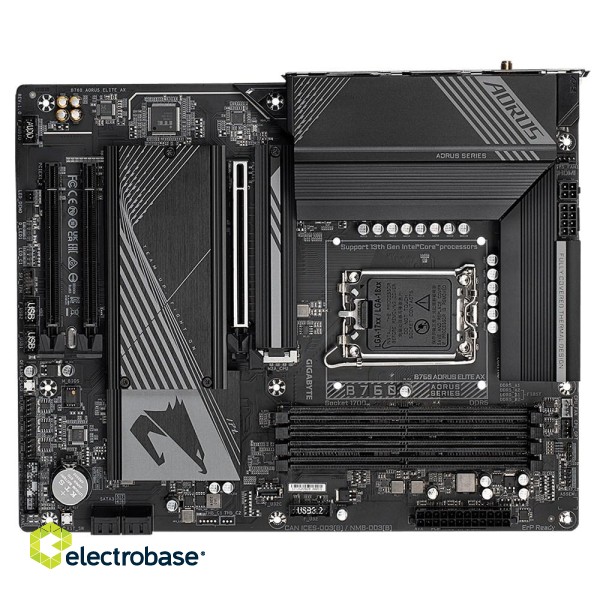 Gigabyte B760 AORUS ELITE AX Motherboard - Supports Intel Core 14th Gen CPUs, 12+1+1 Phases VRM, up to 7800MHz DDR5 (OC), 1xPCIe 4.0 + 2xPCIe 3.0 M.2, Wi-Fi 6E, 2.5GbE LAN, USB 3.2 Gen 2 image 6