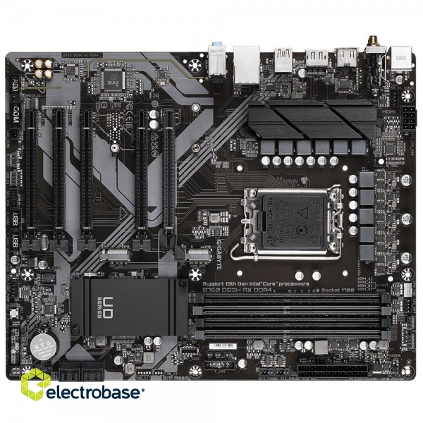 Gigabyte B760 DS3H AX DDR4 Motherboard - Supports Intel Core 14th CPUs, 8+2+1 Phases Digital VRM, up to 5333MHz DDR4 (OC), 2xPCIe 4.0 M.2, Wi-Fi 6E, GbE LAN, USB 3.2 Gen 2 фото 4