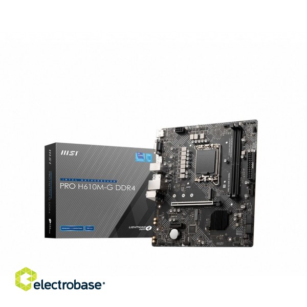 MSI PRO H610M-G DDR4 motherboard Intel H610 LGA 1700 micro ATX paveikslėlis 1