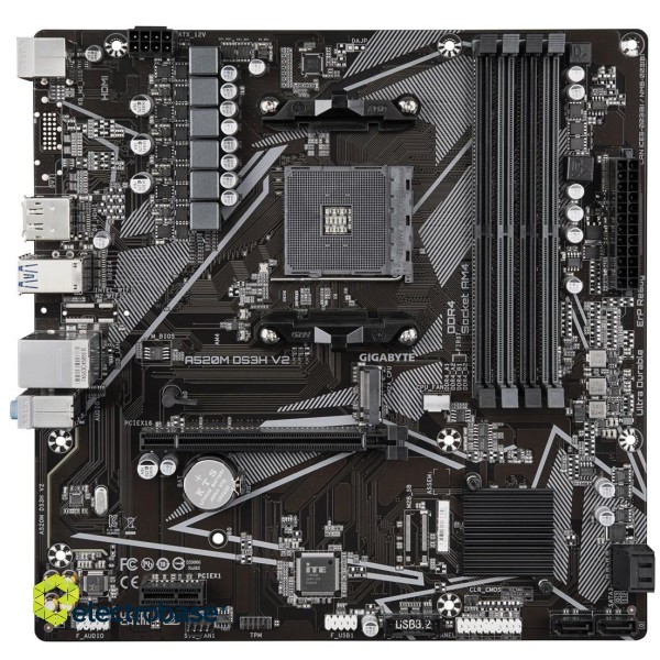 Gigabyte A520M DS3H V2 Motherboard - Supports AMD Ryzen 5000 Series AM4 CPUs, up to 4733MHz DDR4 (OC), PCIe 3.0 x16, GbE LAN, USB 3.2 Gen 1 image 3