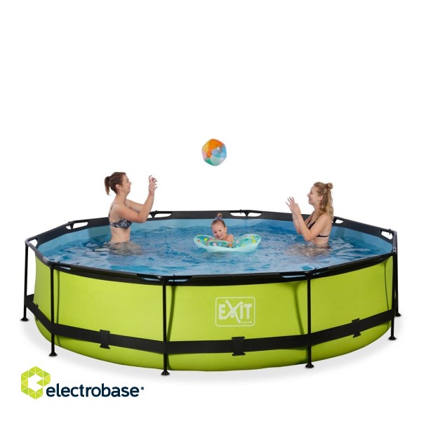 EXIT Lime pool ø360x76cm with filter pump - green Framed pool Round 6125 L image 3