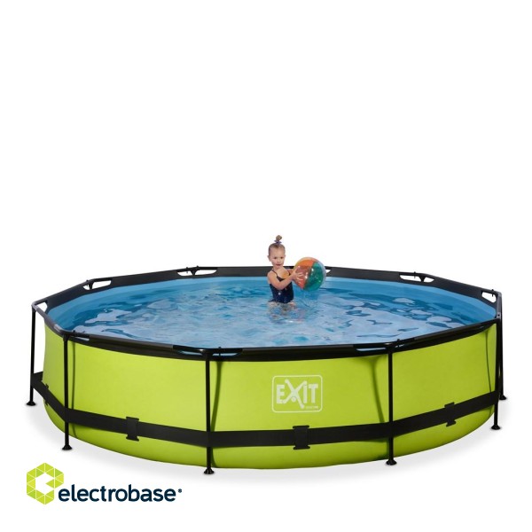 EXIT Lime pool ø360x76cm with filter pump - green Framed pool Round 6125 L фото 4