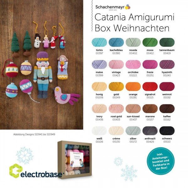 Crochet kit (25 colours) Catania Amigurumi Box Christmas DE/EN image 2