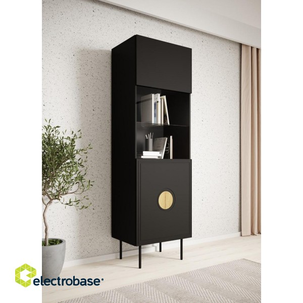 Display case PALAZZO 60x42x190 black + oak craft фото 3