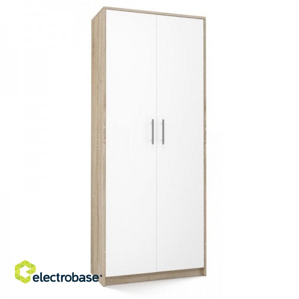 Filing cabinet OLIV 2D 74x35x180 cm, Sonoma/White paveikslėlis 1