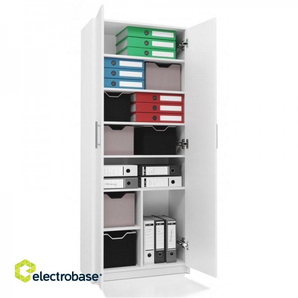 Filing cabinet OLIV 2D 74x35x180 cm, white фото 3