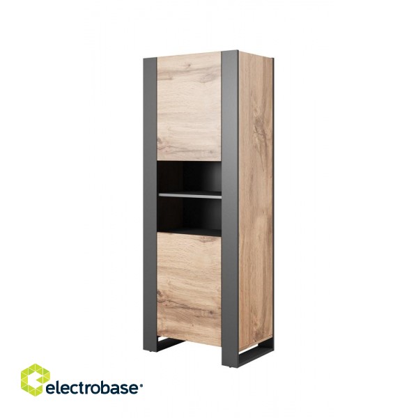 WOOD bookcase 65x40x170,5 oak wotan + anthracite фото 1