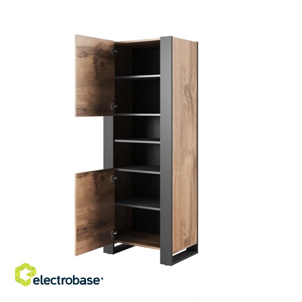 WOOD bookcase 65x40x170,5 oak wotan + anthracite image 2