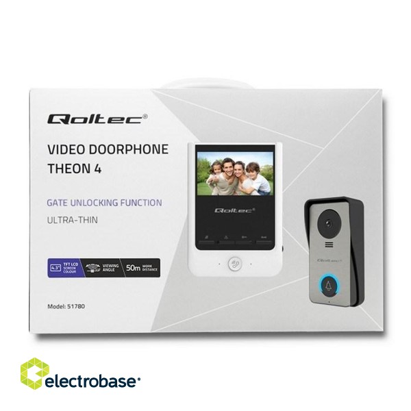 Qoltec 51780 Video doorphone Theon 4 | TFT LCD 4.3" | White image 5