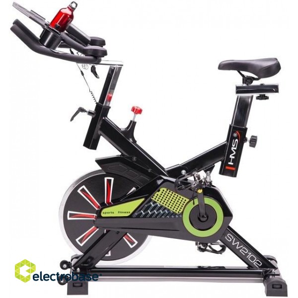 HMS SW2102 black and lime spinning bike image 2