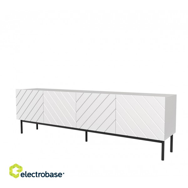 ABETO RTV cabinet on black steel frame 200x42x60 white/gloss white image 1
