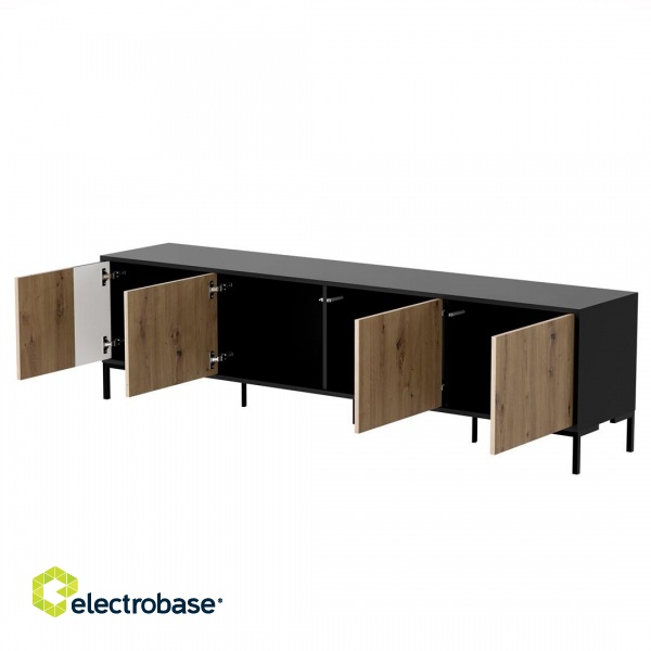 Cama MERCI RTV cabinet 200 x 40 x 54 cm black/oak artisan image 2