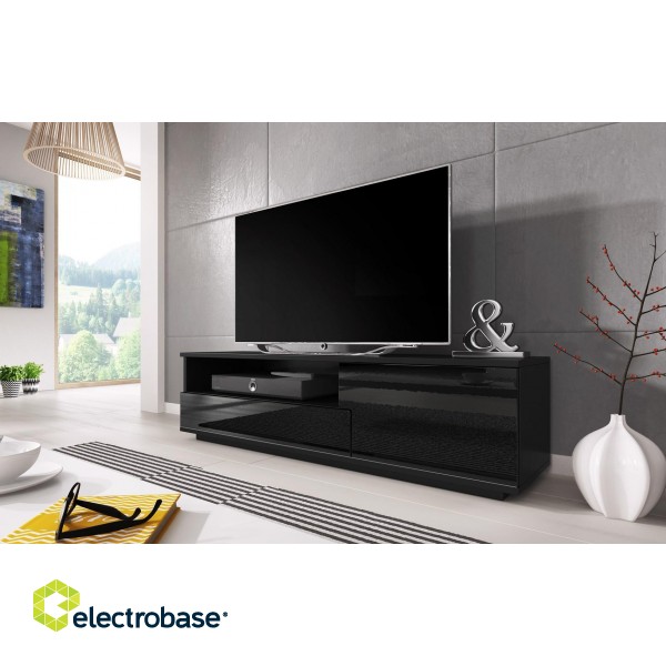 Cama TV cabinet MUZA 138/40/41 black/black gloss image 2