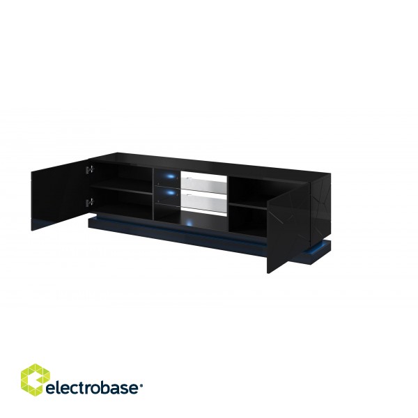 Cama TV cabinet QIU 200 MDF black gloss/black gloss image 3