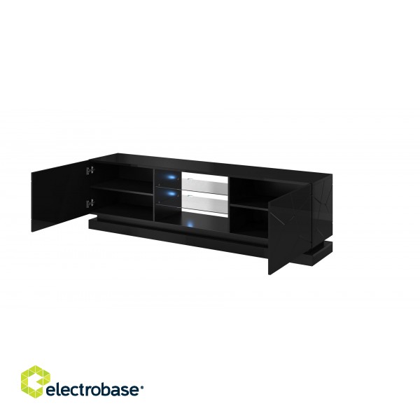 Cama TV cabinet QIU 200 MDF black gloss/black gloss image 4