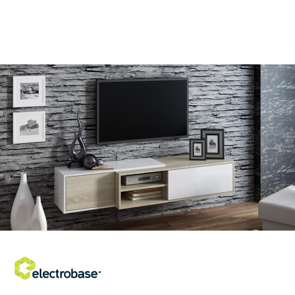Cama TV cabinet SIGMA1 180 sonoma oak/white gloss image 4